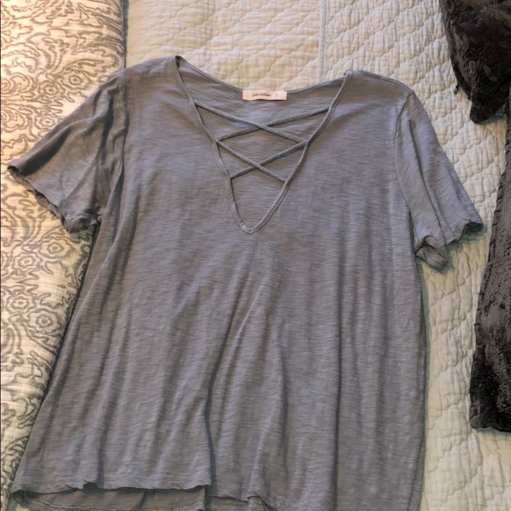 Julie billiart large tee grey blue